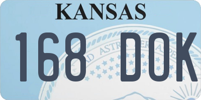 KS license plate 168DOK
