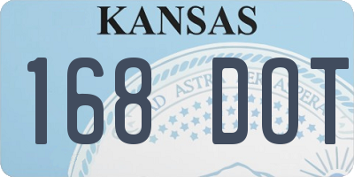 KS license plate 168DOT