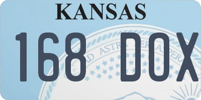 KS license plate 168DOX
