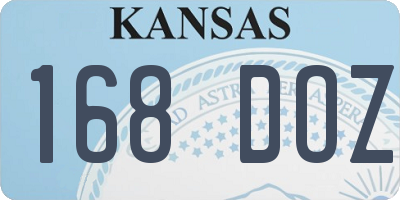 KS license plate 168DOZ