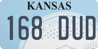 KS license plate 168DUD