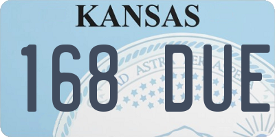 KS license plate 168DUE