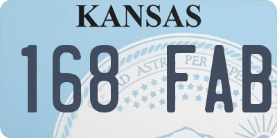 KS license plate 168FAB