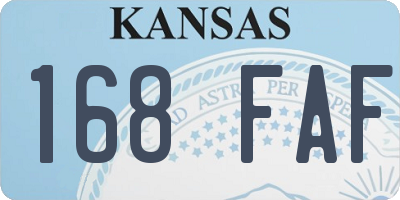 KS license plate 168FAF