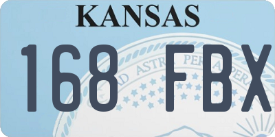 KS license plate 168FBX