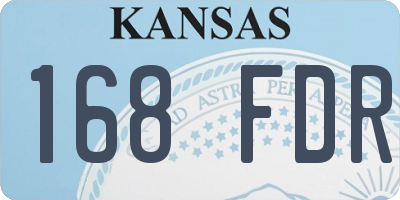 KS license plate 168FDR