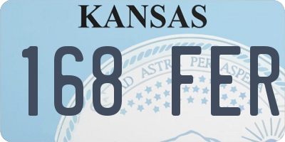 KS license plate 168FER