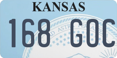 KS license plate 168GOC