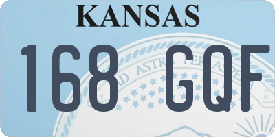 KS license plate 168GQF