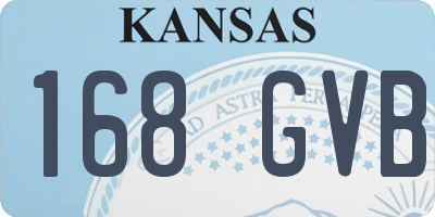 KS license plate 168GVB