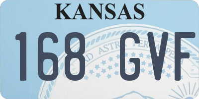 KS license plate 168GVF