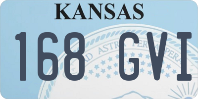 KS license plate 168GVI
