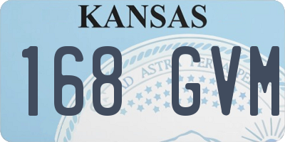 KS license plate 168GVM