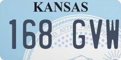 KS license plate 168GVW