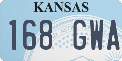 KS license plate 168GWA