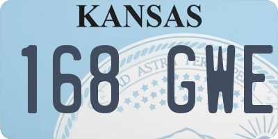 KS license plate 168GWE
