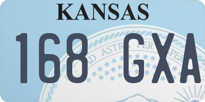 KS license plate 168GXA