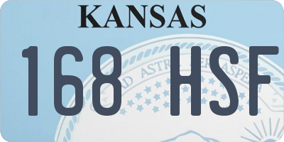 KS license plate 168HSF