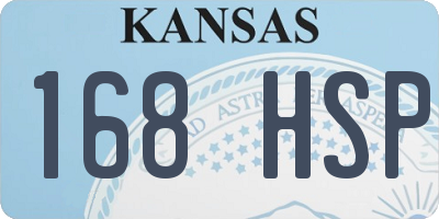 KS license plate 168HSP