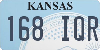 KS license plate 168IQR