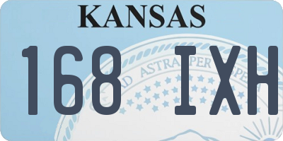 KS license plate 168IXH