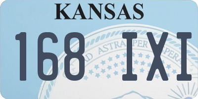 KS license plate 168IXI