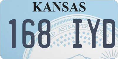 KS license plate 168IYD