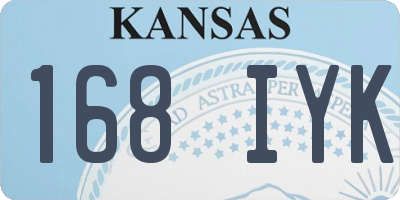 KS license plate 168IYK