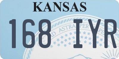 KS license plate 168IYR