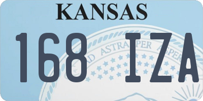 KS license plate 168IZA
