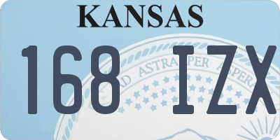 KS license plate 168IZX