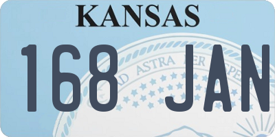 KS license plate 168JAN