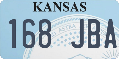 KS license plate 168JBA