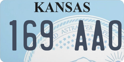 KS license plate 169AAO