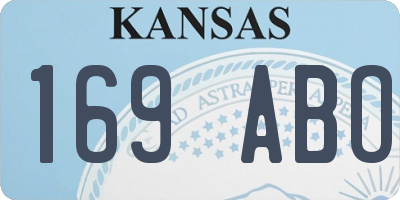 KS license plate 169ABO