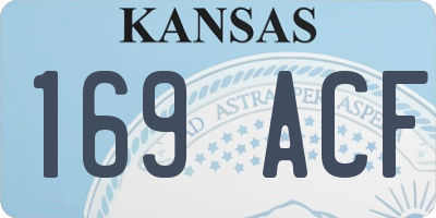 KS license plate 169ACF