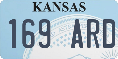KS license plate 169ARD