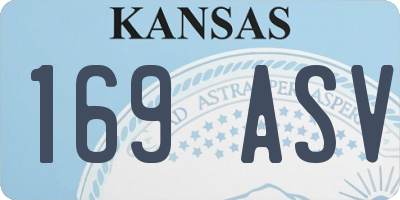 KS license plate 169ASV