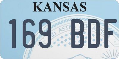 KS license plate 169BDF