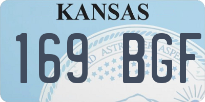 KS license plate 169BGF