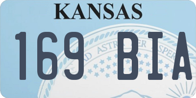 KS license plate 169BIA