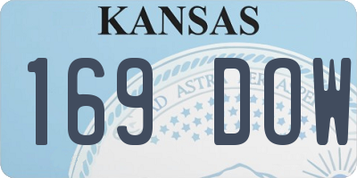 KS license plate 169DOW