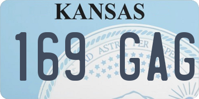 KS license plate 169GAG