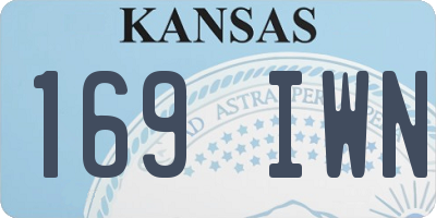 KS license plate 169IWN