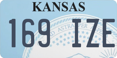 KS license plate 169IZE