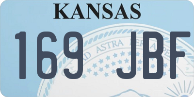 KS license plate 169JBF
