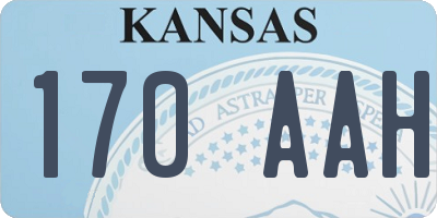 KS license plate 170AAH