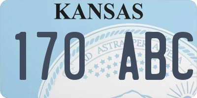 KS license plate 170ABC