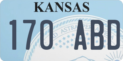 KS license plate 170ABD
