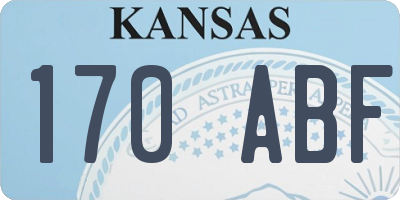 KS license plate 170ABF